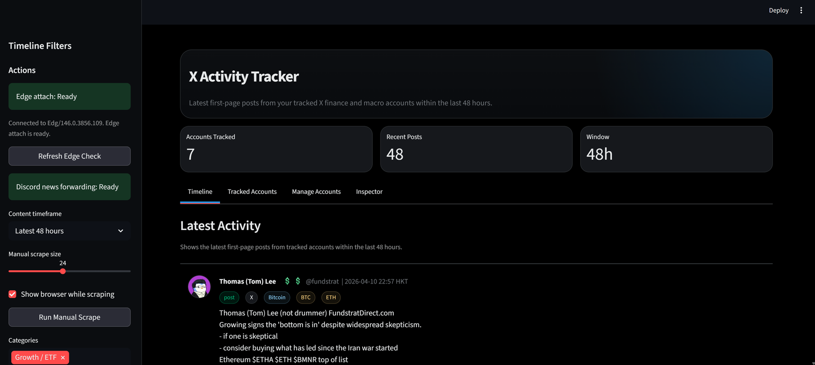 X Account Tracker